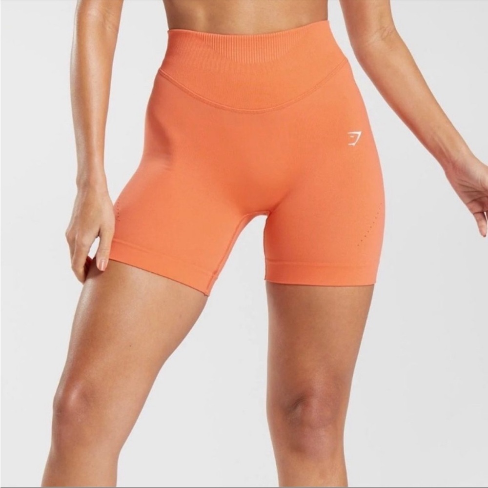 Orange gymshark sweat seamless shorts